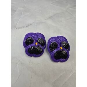 Violet Pansy Post Earrings